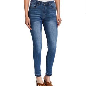 NWT Halston High-Rise Skinny Jean, Size 6, Release Hem, Medium Blue, 29" inseam